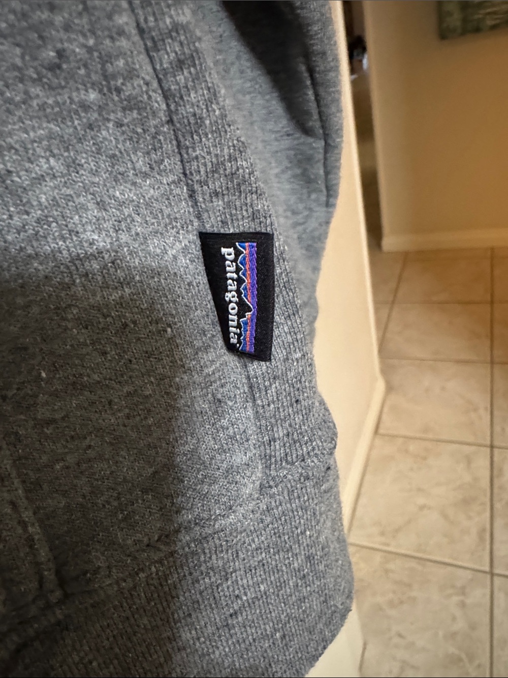 Patagonia Uprisal Gray Hoodie with Orange and Yellow Stripe - Picture 5 of 8